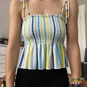 striped flowy tank